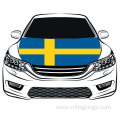 The World Cup Sweden Flag Car Hood flag 100% Polyester Elastic Fabrics Can be Washed